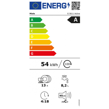 MIELE G 5611 Active Φωτεινό λευκό Ελεύθερο Πλυντήριο Πιάτων 60cm